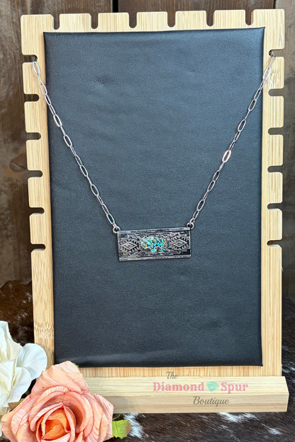 Buffalo Crushed Stone Bar Necklace