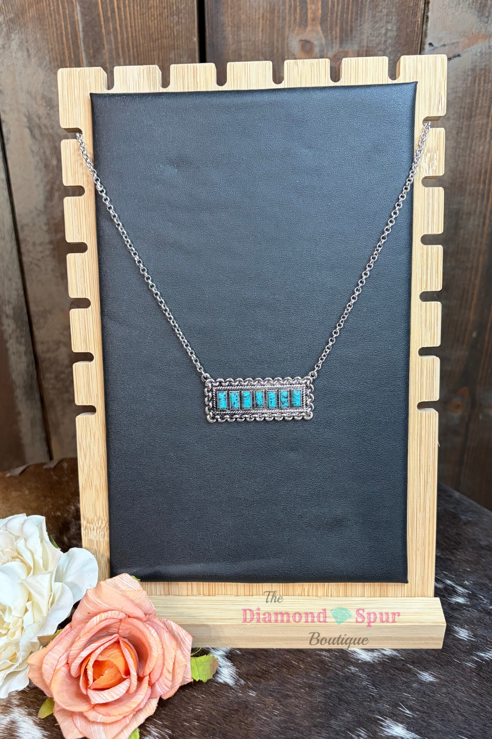 Rectangle Stone Bar Necklace