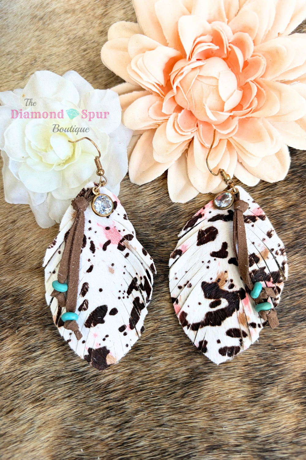 Cow Print Leather Earrings