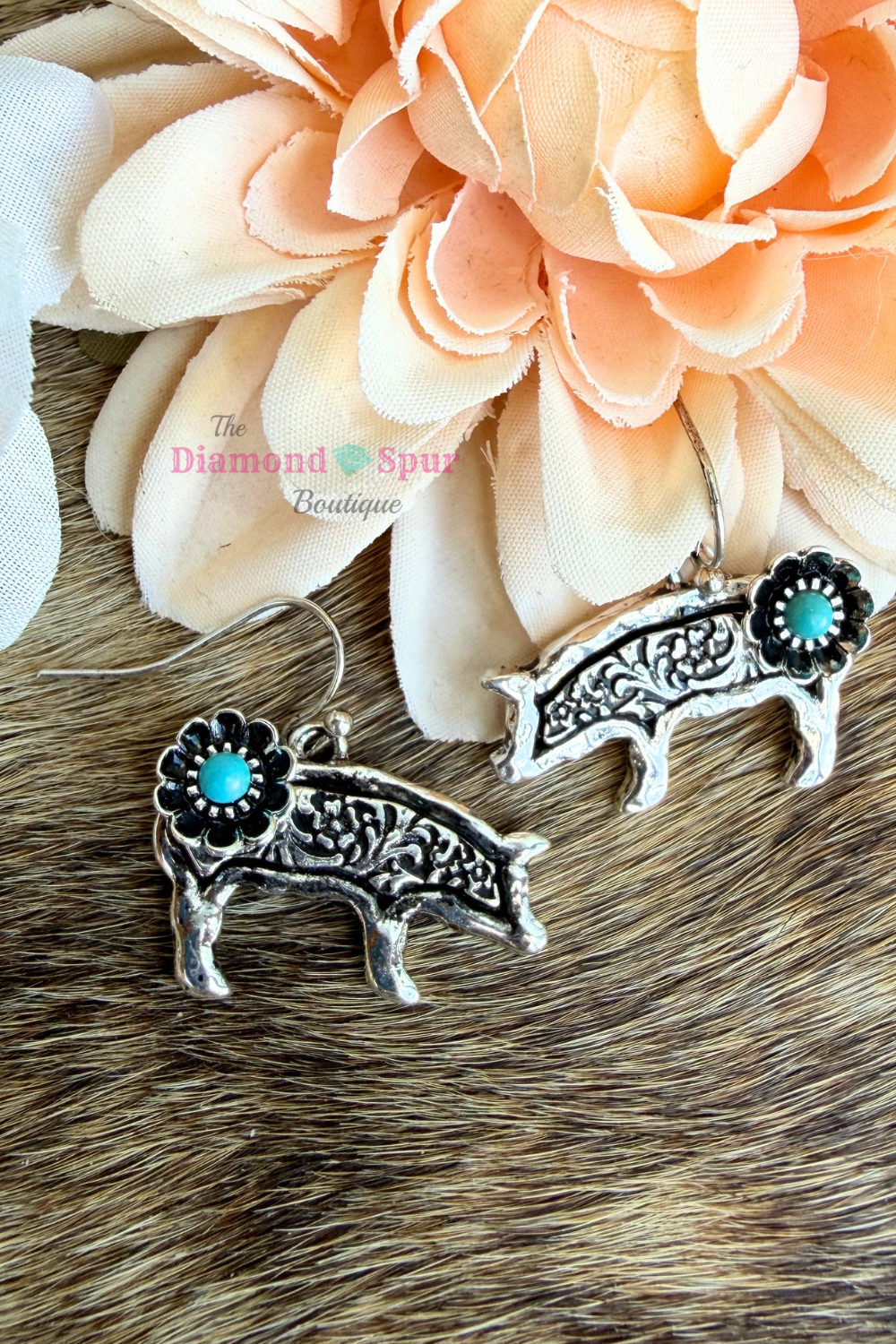 Floral Pig Earrings