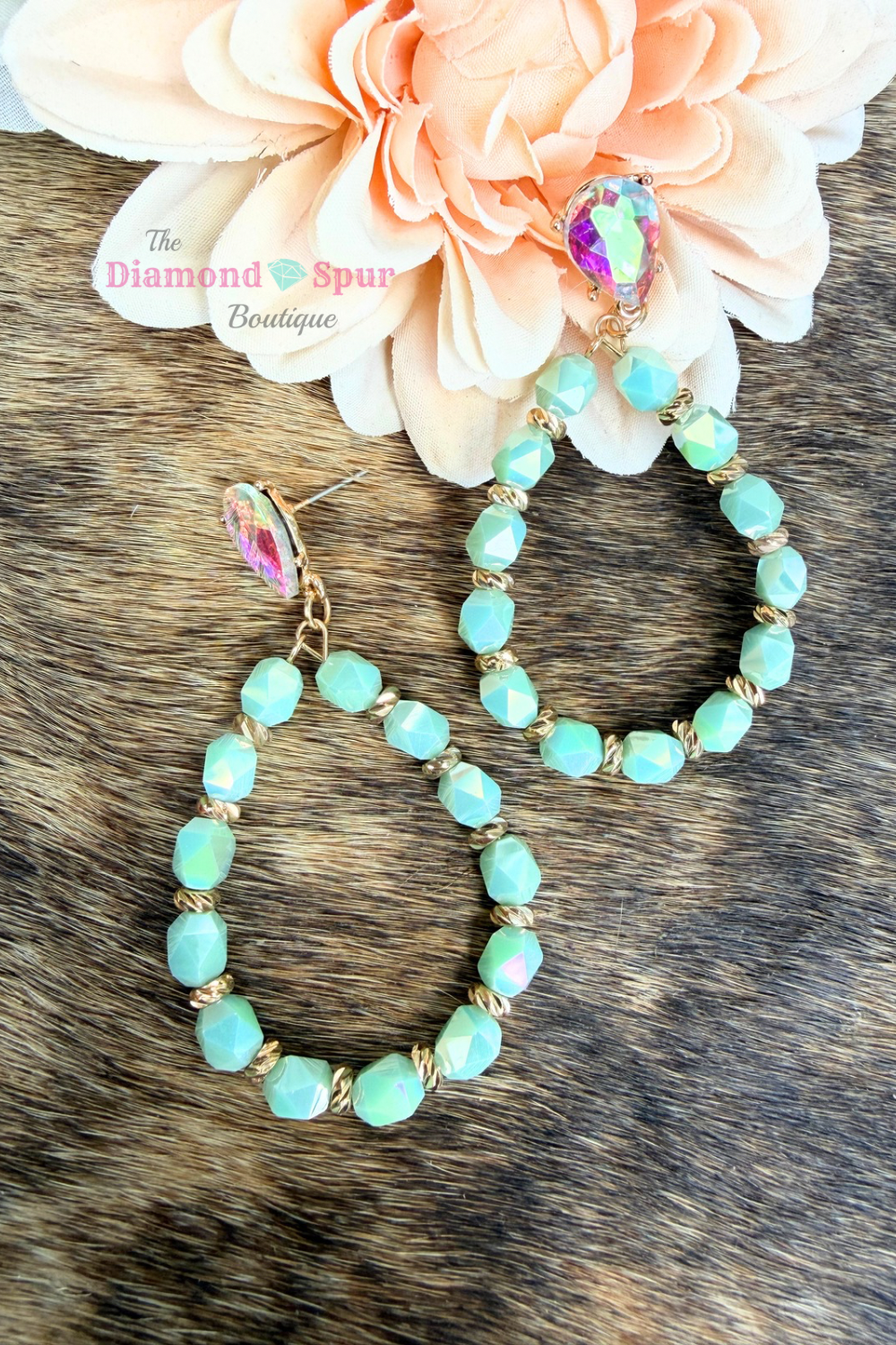 Icy Bead Teardrop Earrings
