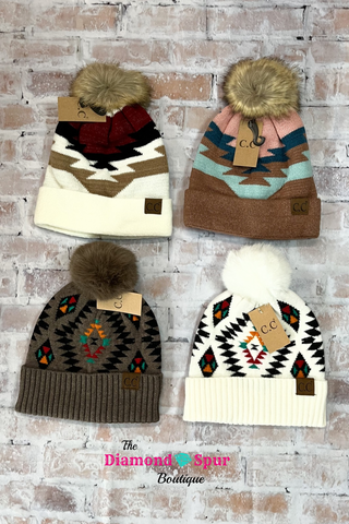 Aztec Pom Beanie