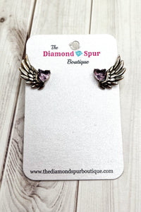 Sterling Silver Wing Stud Earrings