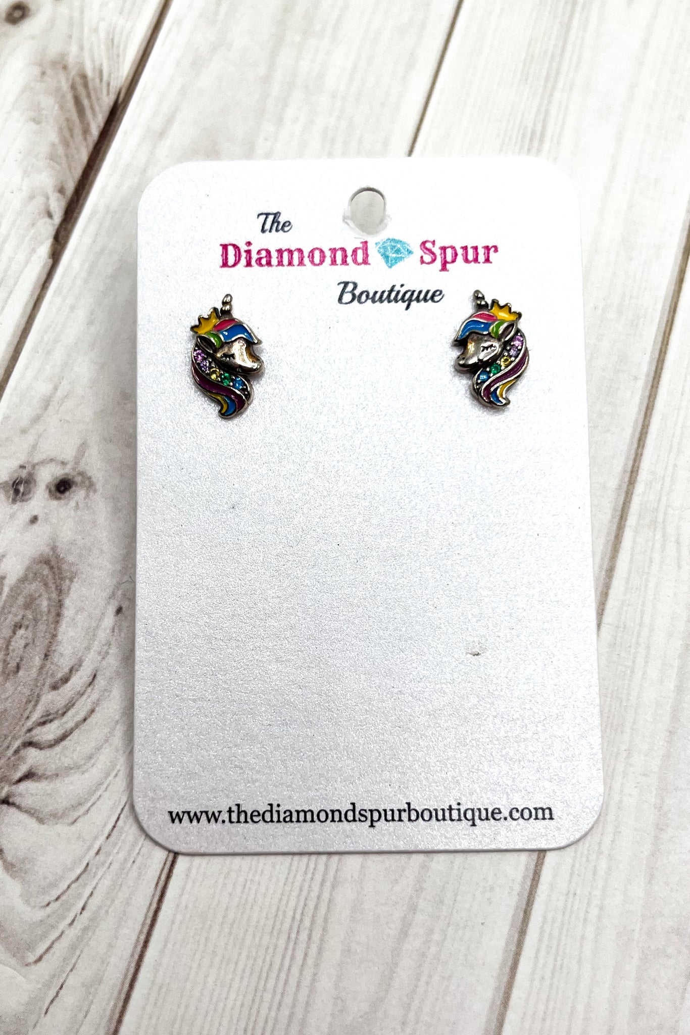 Unicorn Sterling Silver Stud Earrings