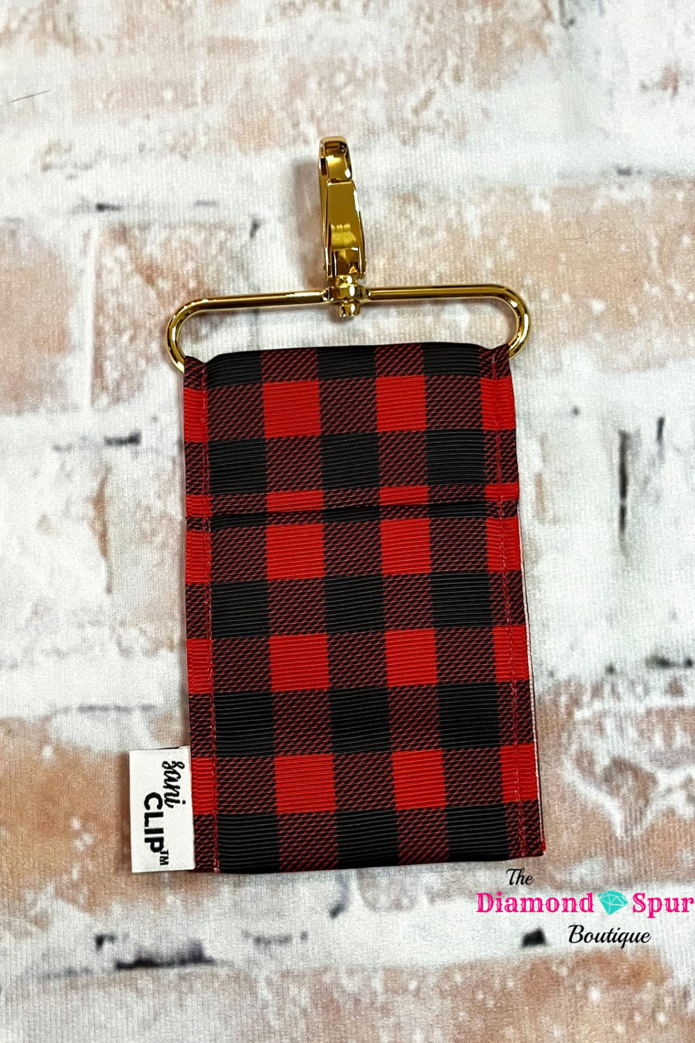 Buffalo Plaid Hand Sanitizer Holder - The Diamond Spur Boutique
