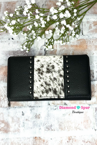 Black Hair On Hide Secretary Style Wallet