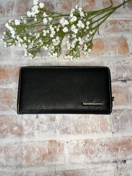 Saddle Shape Hair On Hide Wallet-Black