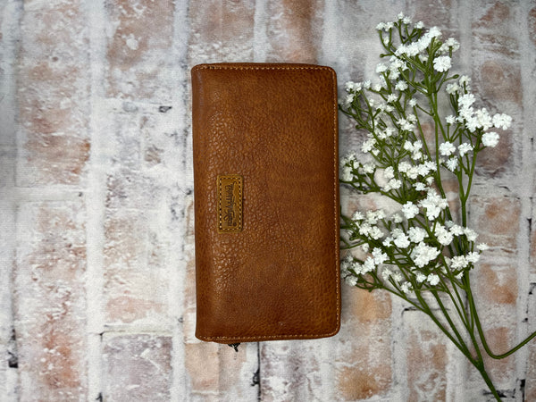 Cut Out Tooled Leather Wallet-Brown