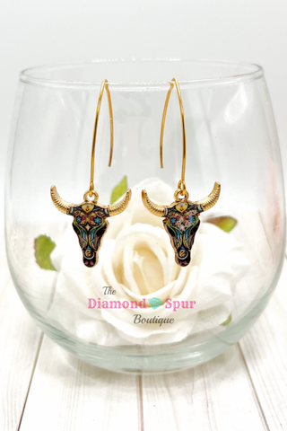 Long Wire Skull Earrings - The Diamond Spur Boutique