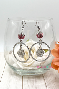 Crystal Paw Drop Hoop Earrings - The Diamond Spur Boutique