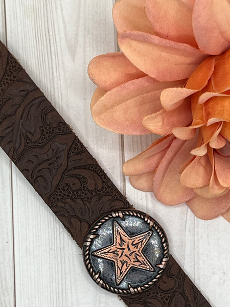 Leather Cuff With Concho Bracelet