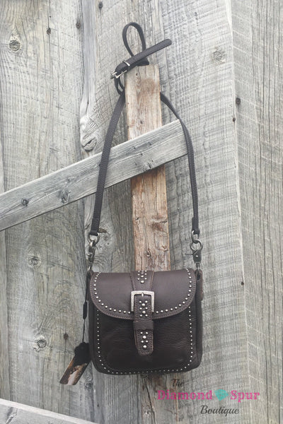 Brown Leather Crossbody Bag - The Diamond Spur Boutique