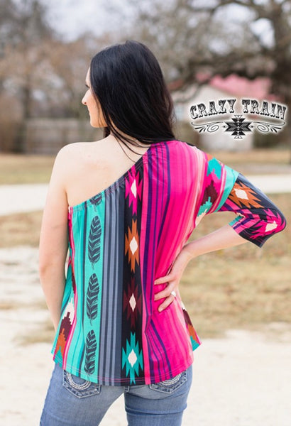 Navajo Nights One Sleeve Top - The Diamond Spur Boutique