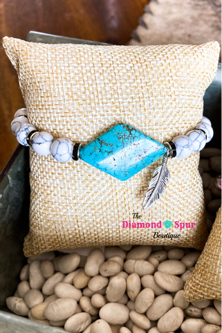 White Turquoise Bracelet - The Diamond Spur Boutique