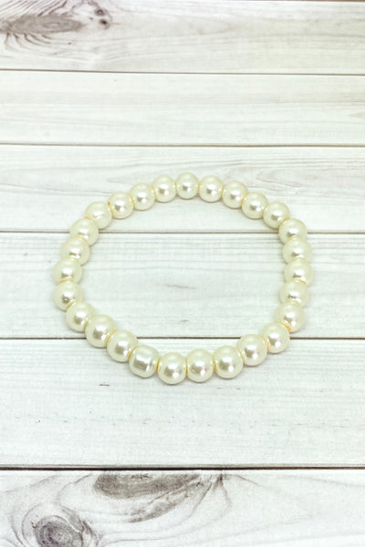 Pearl Stretch Bead Bracelet - The Diamond Spur Boutique