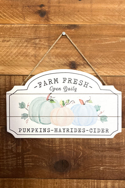 Farm Pumpkin Hanging Wall Sign - The Diamond Spur Boutique