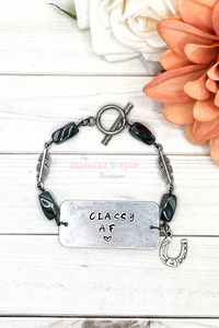 Classy AF Metal Stamped Bracelet - The Diamond Spur Boutique